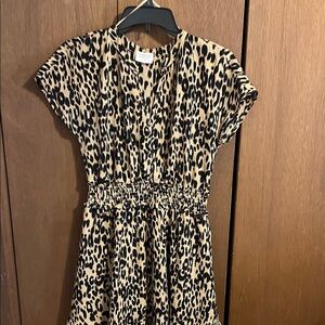 Leopard Print Short Sleeve Dress